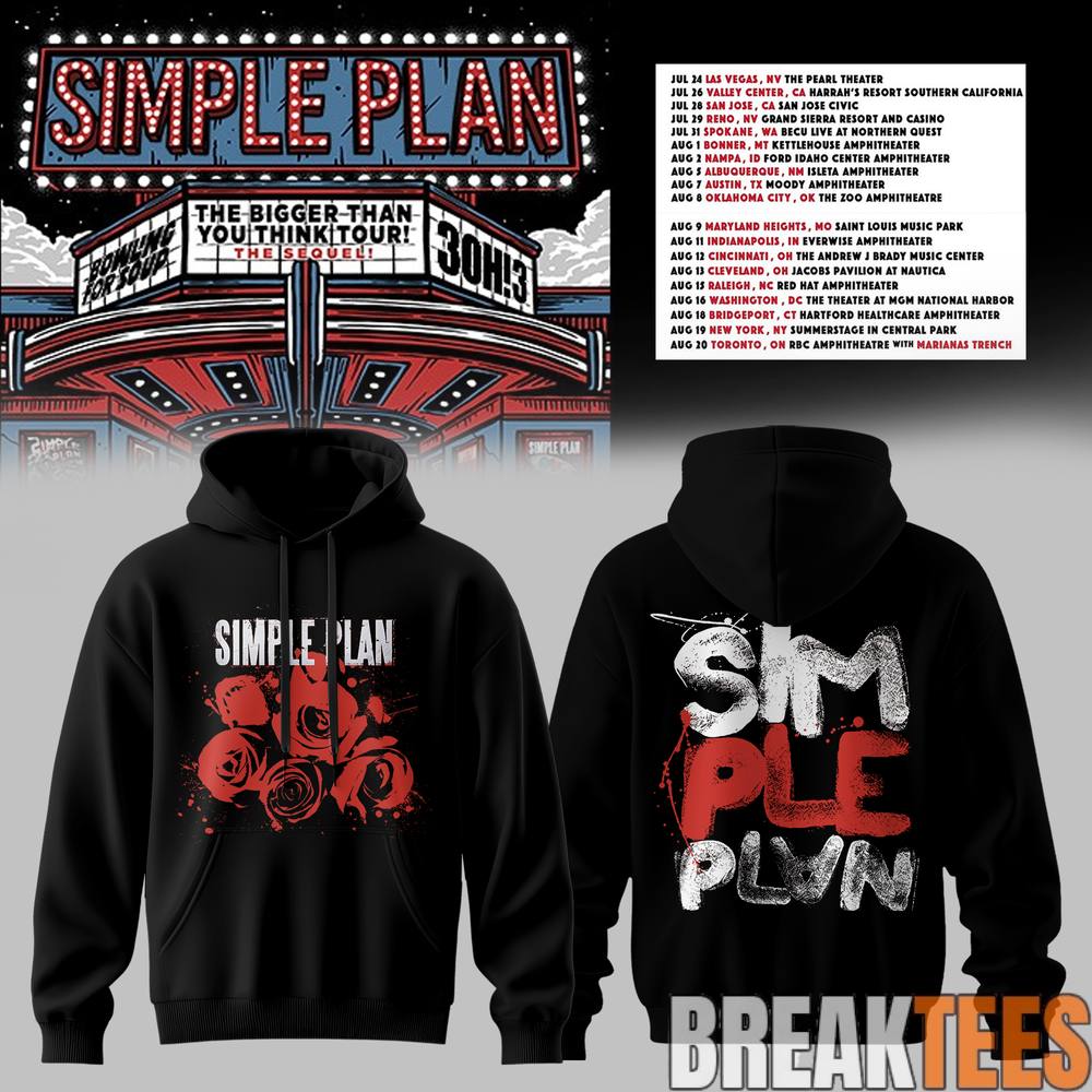 Simple Plan The Bigger Than You Think Tour Premium Hoodie Simple Plan The Bigger Than You Think Tour Premium Hoodie