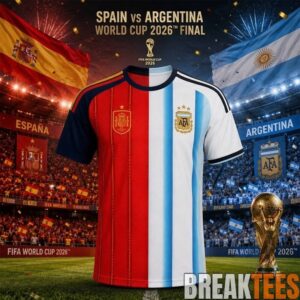 Spain Vs Argentina World Cup 2026 Final Half And Half Split Jersey Shirt