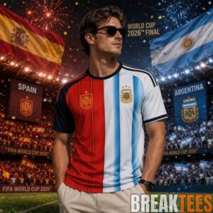 Spain Vs Argentina World Cup 2026 Final Half And Half Split Jersey Shirt 1