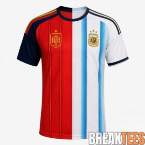 Spain Vs Argentina World Cup 2026 Final Half And Half Split Jersey Shirt 2