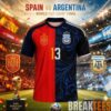 Spain Vs Argentina World Cup 2026 Final Half And Half Split Jersey Shirt