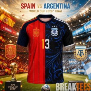 Spain Vs Argentina World Cup 2026 Final Split Custom Jersey Shirt