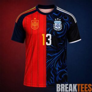 Spain Vs Argentina World Cup 2026 Final Split Custom Jersey Shirt 2