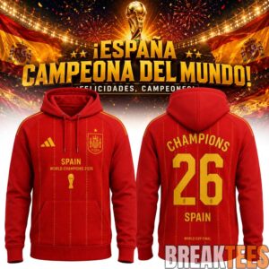 Spain World Cup 2026 Champions Limited Edition Hoodie – Red