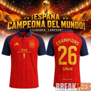 Spain World Cup 2026 Champions Limited Edition Red Polo Shirt