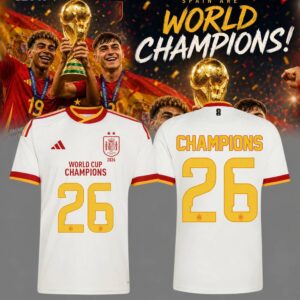 Spain World Cup Champions 2026 Soccer Jersey – White