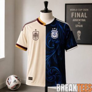 Spain vs Argentina World Cup 2026 Final Split Design Away Football Jersey Limited Edition