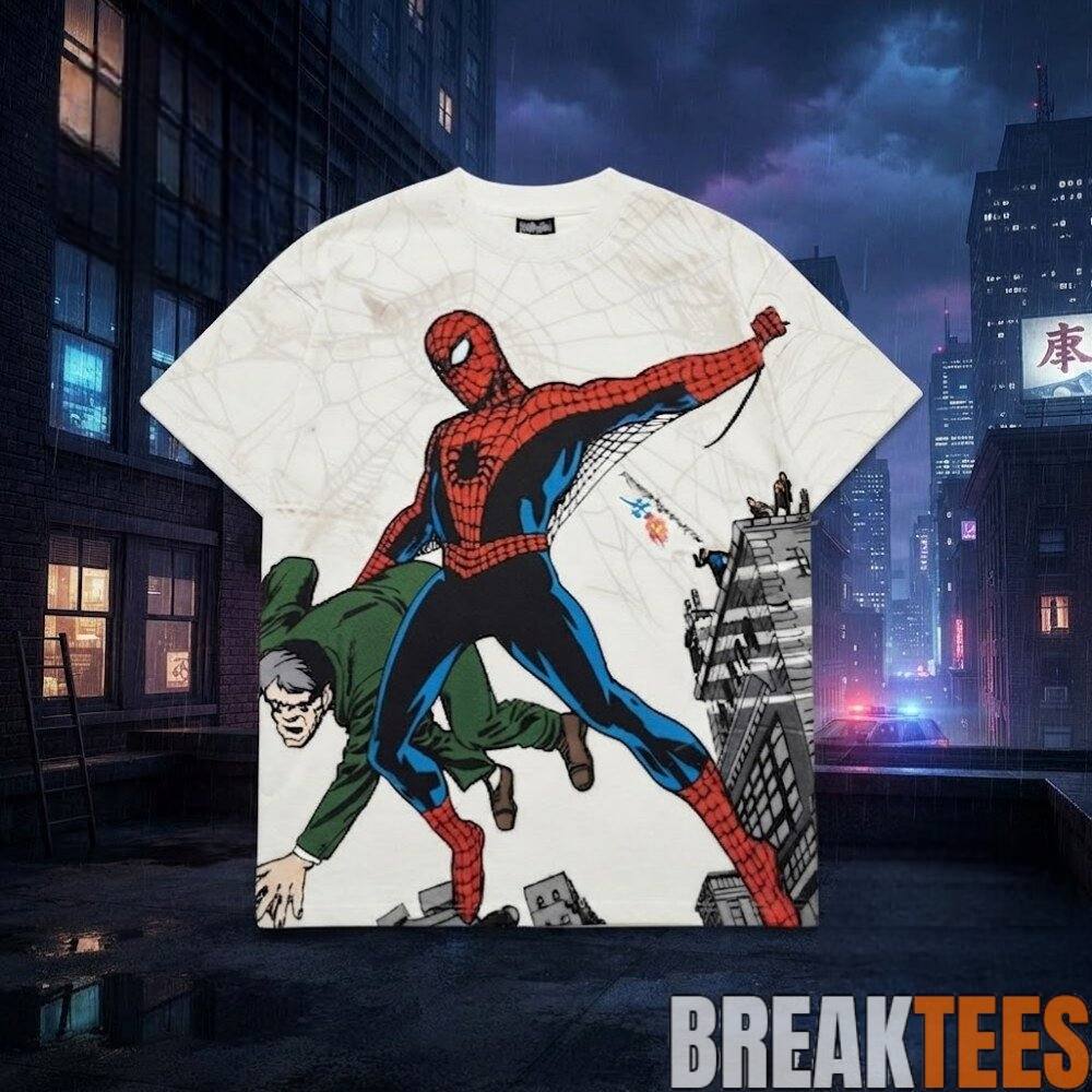 Spider Man Classic Comic Action White T-Shirt 2026 Spider Man Classic Comic Action White T-Shirt 2026
