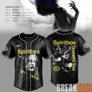 Spiritbox Tsunami Sea 2026 Golden Ruin Vintage Baseball Jersey 1