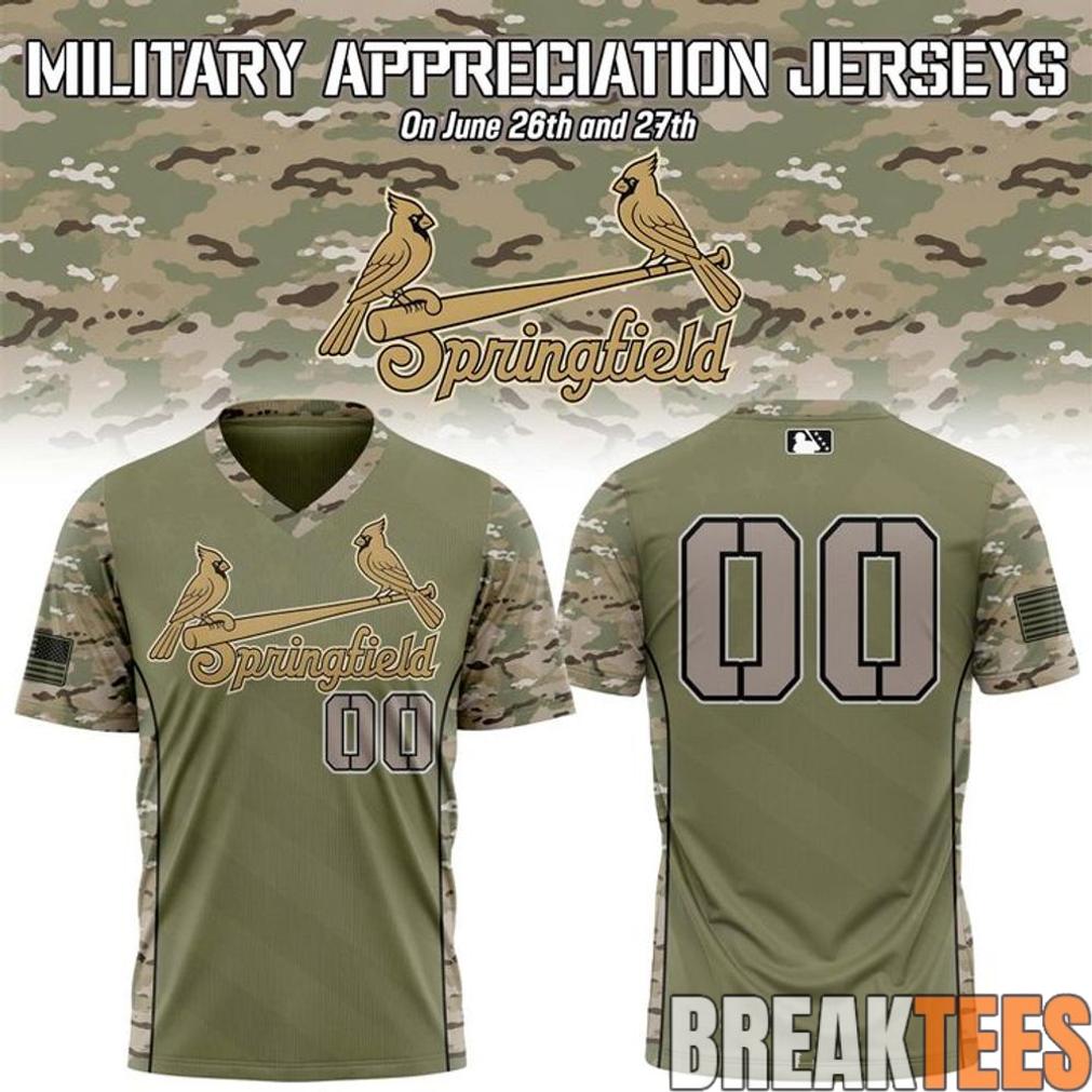 Springfield Cardinals 2026 Military Appreciation Night Camo Custom Jersey Springfield Cardinals 2026 Military Appreciation Night Camo Custom Jersey