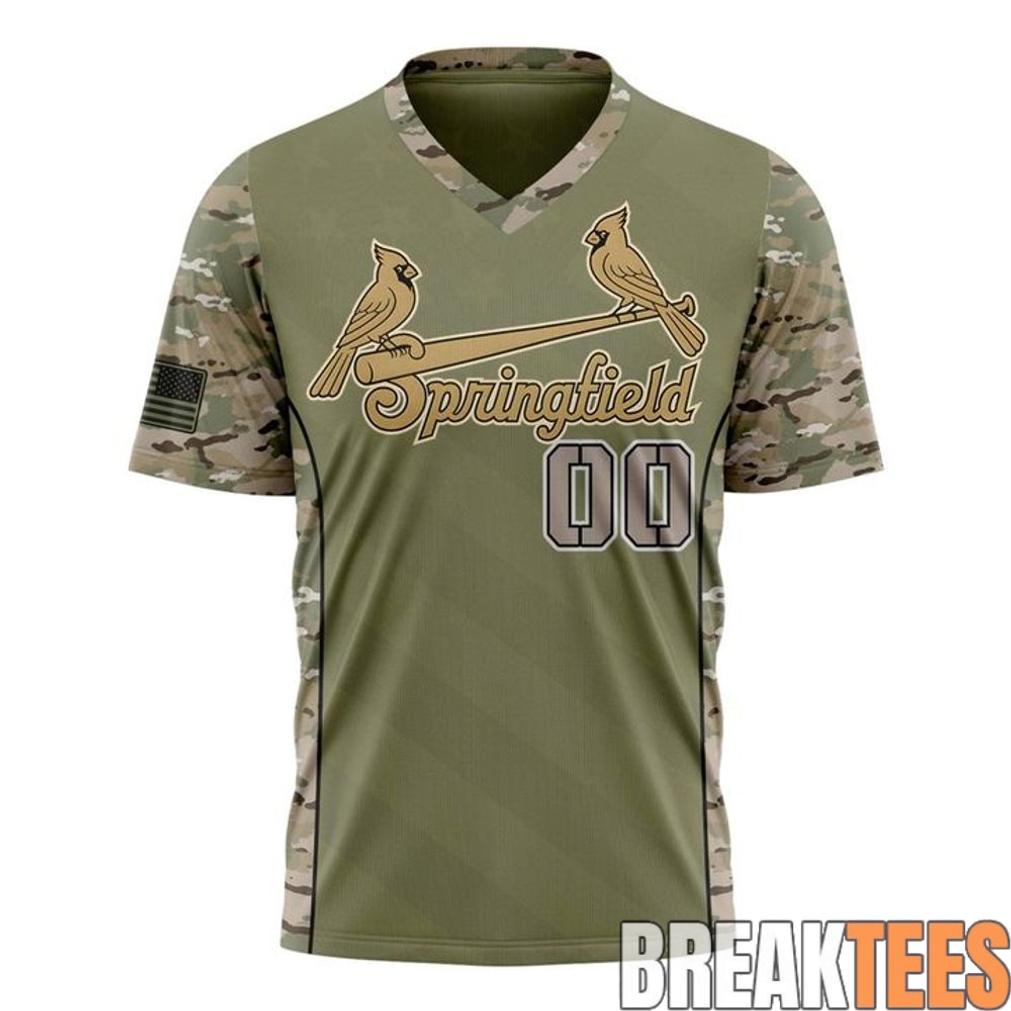 Springfield Cardinals 2026 Military Appreciation Night Camo Custom Jersey Springfield Cardinals 2026 Military Appreciation Night Camo Custom Jersey