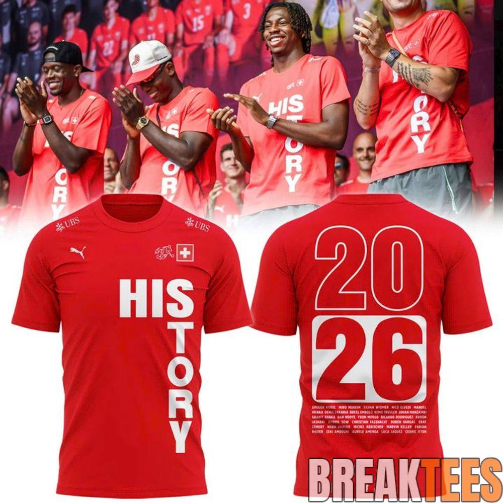 Switzerland National Team “HISTORY 2026” Limited Edition T-Shirt Switzerland National Team “HISTORY 2026” Limited Edition T-Shirt