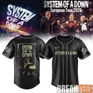 System of a Down “Europe-UK Stadium Tour 2026” Signature Baseball Jersey 2 System of a Down “Europe-UK Stadium Tour 2026” Signature Baseball Jersey 2