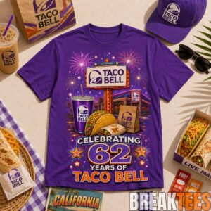 Taco Bell 62 Years Retro Neon Sign Limited Edition Shirt 1