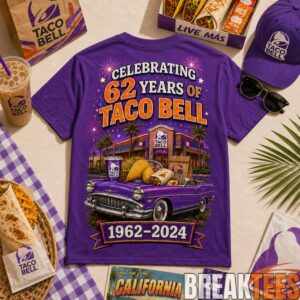 Taco Bell 62 Years Retro Neon Sign Limited Edition Shirt 2