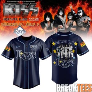Tampa Bay Rays KISS Forever Band Tour 2026 Baseball Jersey 2