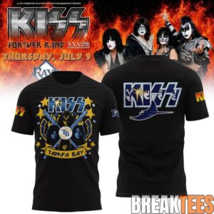 Tampa Bay Rays KISS Forever Band Tour 2026 Black Edition Tee