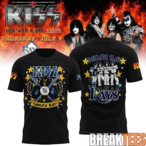 Tampa Bay Rays KISS Forever Band Tour 2026 Black Edition Tee 1