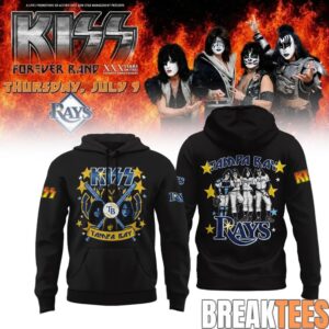 Tampa Bay Rays KISS Forever Band Tour 2026 Black Hoodie 1