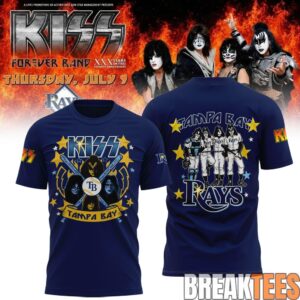 Tampa Bay Rays KISS Forever Band Tour 2026 Blue Edition Tee 1