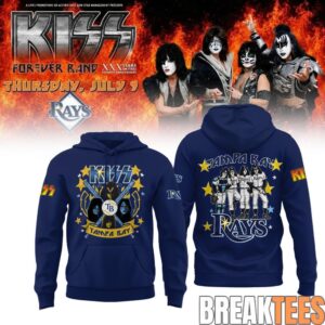 Tampa Bay Rays KISS Forever Band Tour 2026 Blue Hoodie