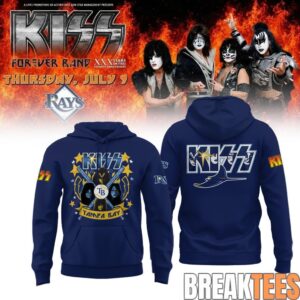 Tampa Bay Rays KISS Forever Band Tour 2026 Blue Hoodie 1