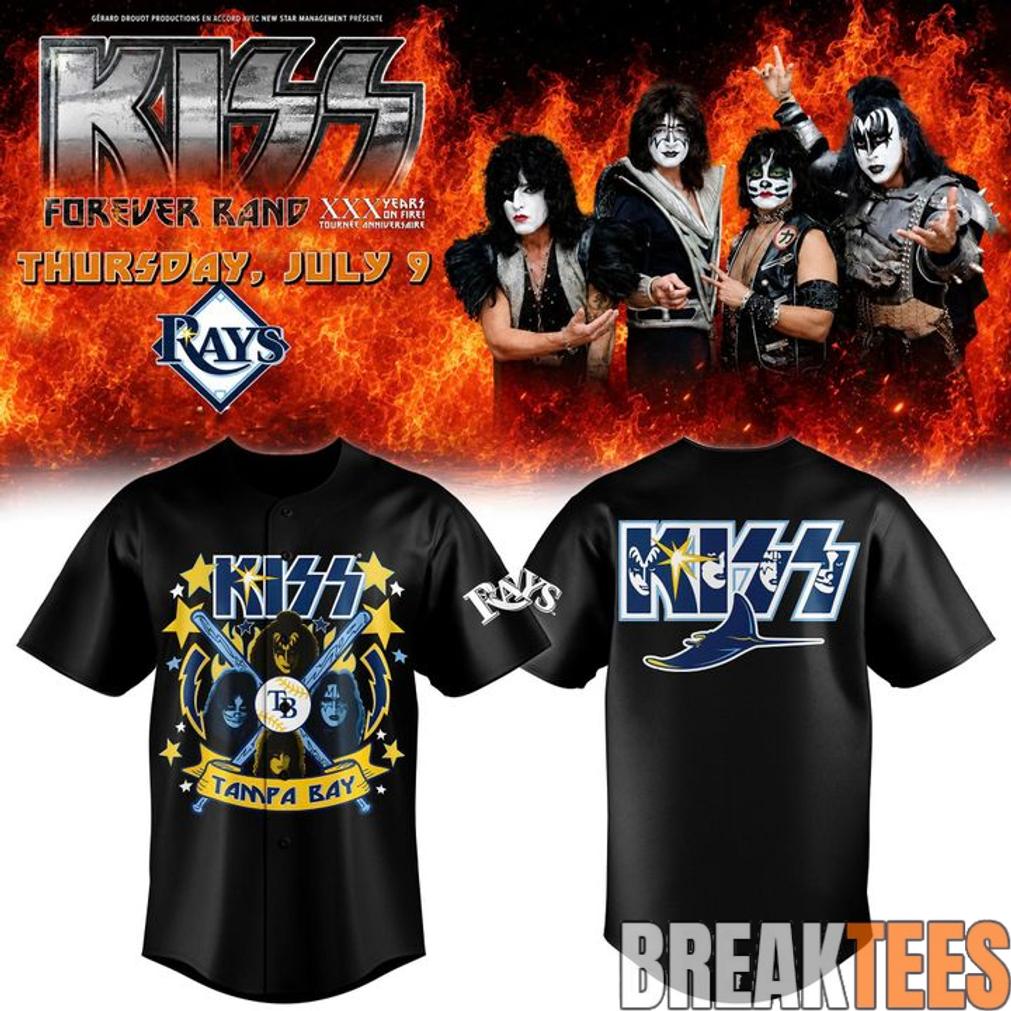 Tampa Bay Rays x KISS Tour Special Baseball Jersey Tampa Bay Rays x KISS Tour Special Baseball Jersey