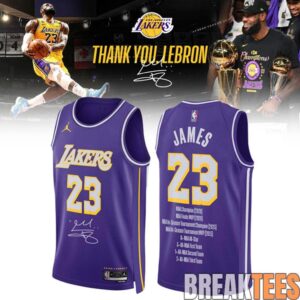 Thank you, LeBron Los Angeles Lakers Basketball Jersey