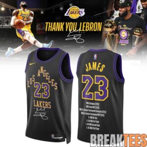 Thank you, LeBron Los Angeles Lakers Basketball Jersey 1