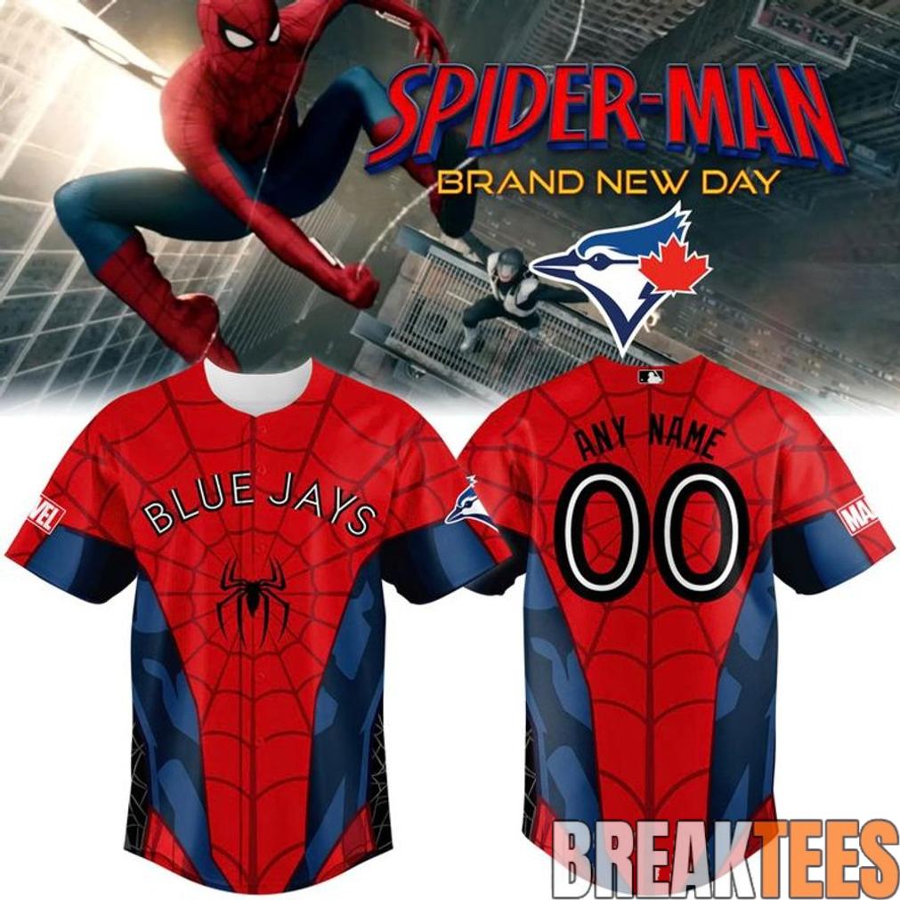 Toronto Blue Jays x Spider-Man Brand New Day 2026 Baseball Jersey Toronto Blue Jays x Spider-Man Brand New Day 2026 Baseball Jersey