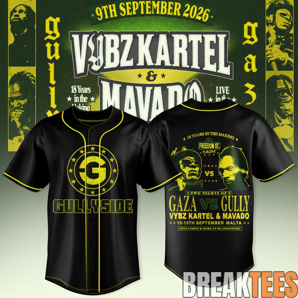 VYBZ KARTEL x MAVADO – GAZA vs GULLY Special Baseball Jersey VYBZ KARTEL x MAVADO – GAZA vs GULLY Special Baseball Jersey