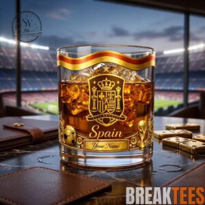 World Cup 2026 Spain National Soccer Team Crest Personalized Whiskey Glass 2 World Cup 2026 Spain National Soccer Team Crest Personalized Whiskey Glass 2