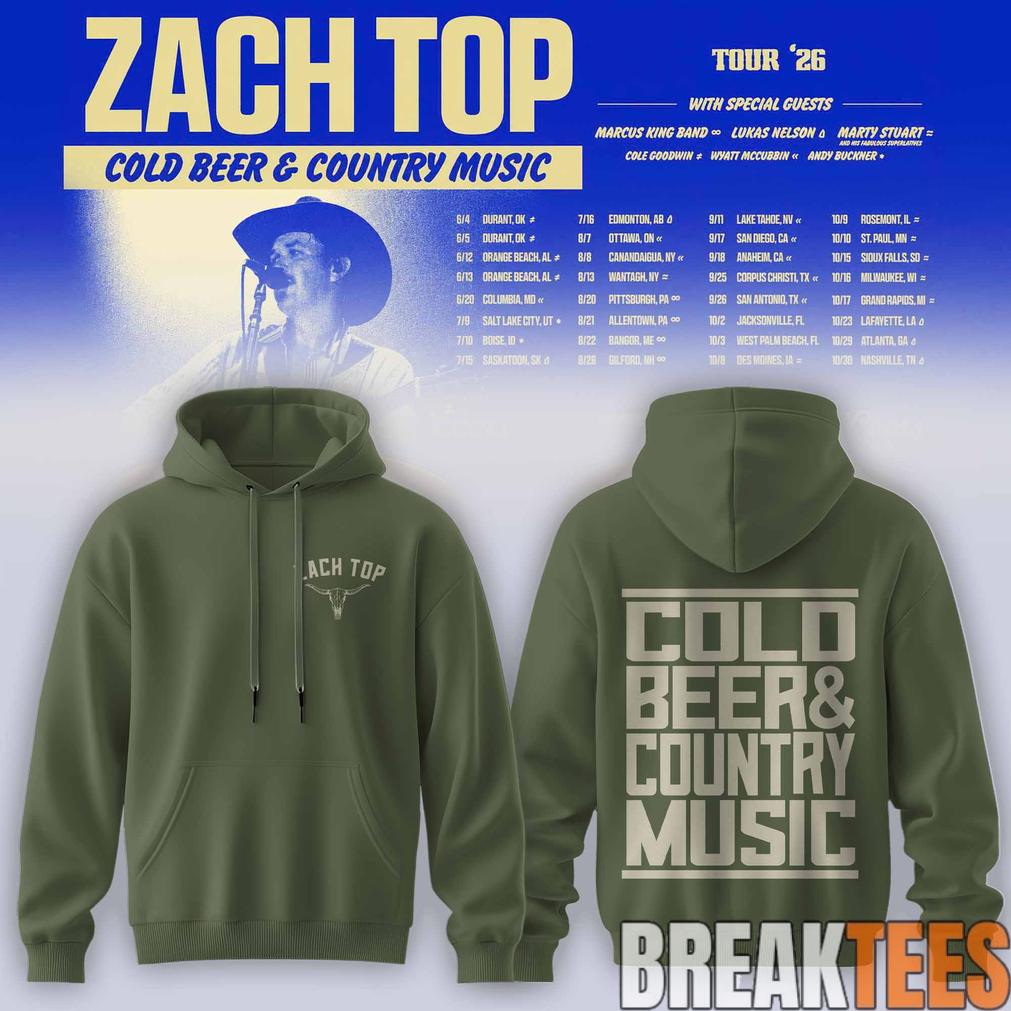 Zach Top – Cold Beer & Country Music Tour ’26 Limited Hoodie Zach Top – Cold Beer & Country Music Tour ’26 Limited Hoodie