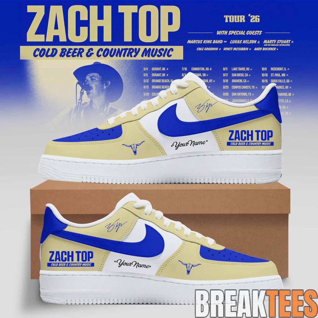 Zach Top – Cold Beer & Country Music Tour ’26 AF1 Shoes Zach Top – Cold Beer & Country Music Tour ’26 AF1 Shoes