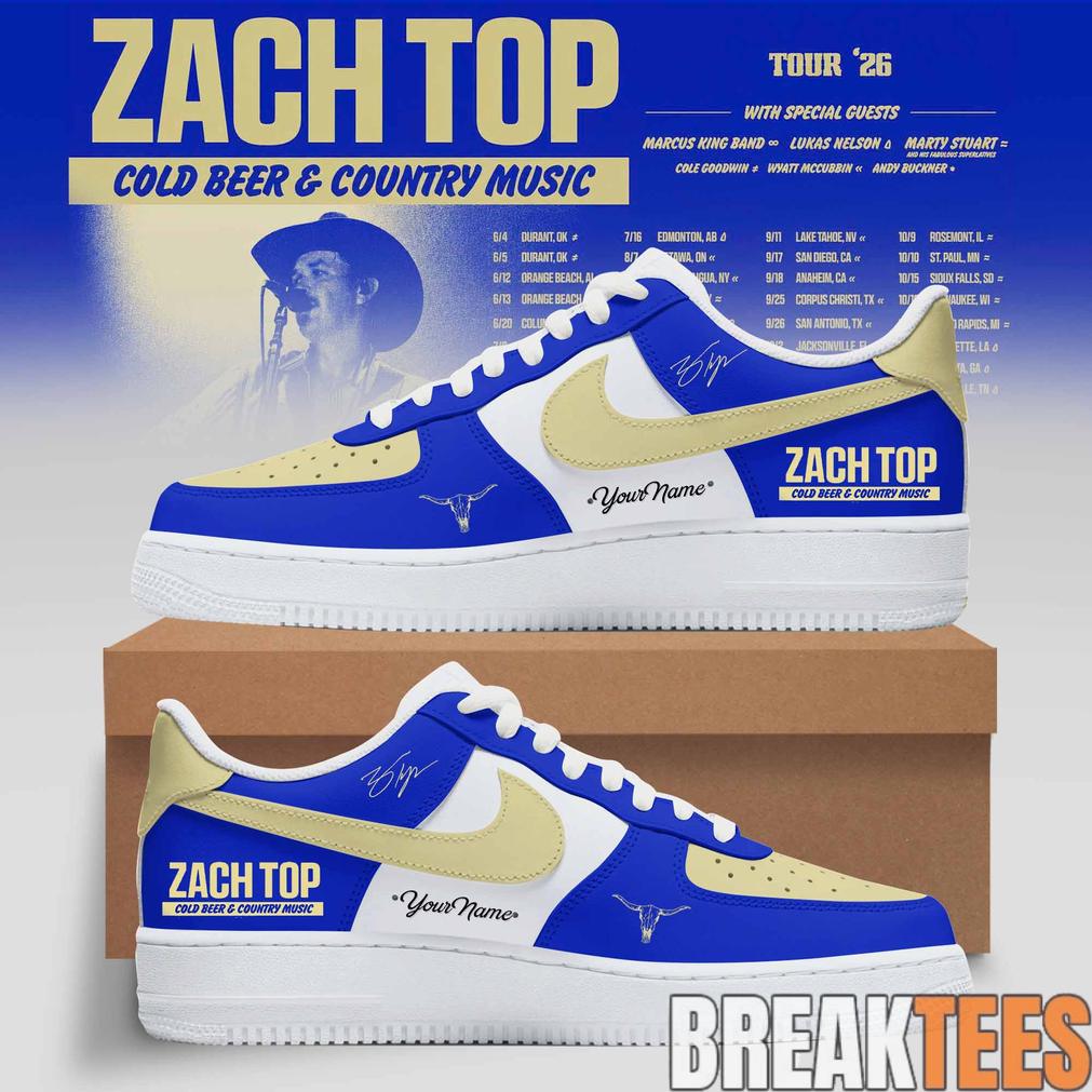 Zach Top – Cold Beer & Country Music Tour ’26 AF1 Shoes Zach Top – Cold Beer & Country Music Tour ’26 AF1 Shoes