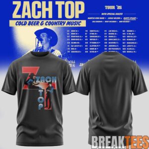 Zach Top – Cold Beer & Country Music Tour ’26 Special 2D T-Shirt