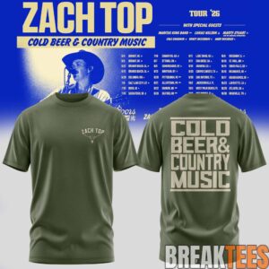 Zach Top – Cold Beer & Country Music Tour ’26 T-Shirt 2 Zach Top – Cold Beer & Country Music Tour ’26 T-Shirt 2