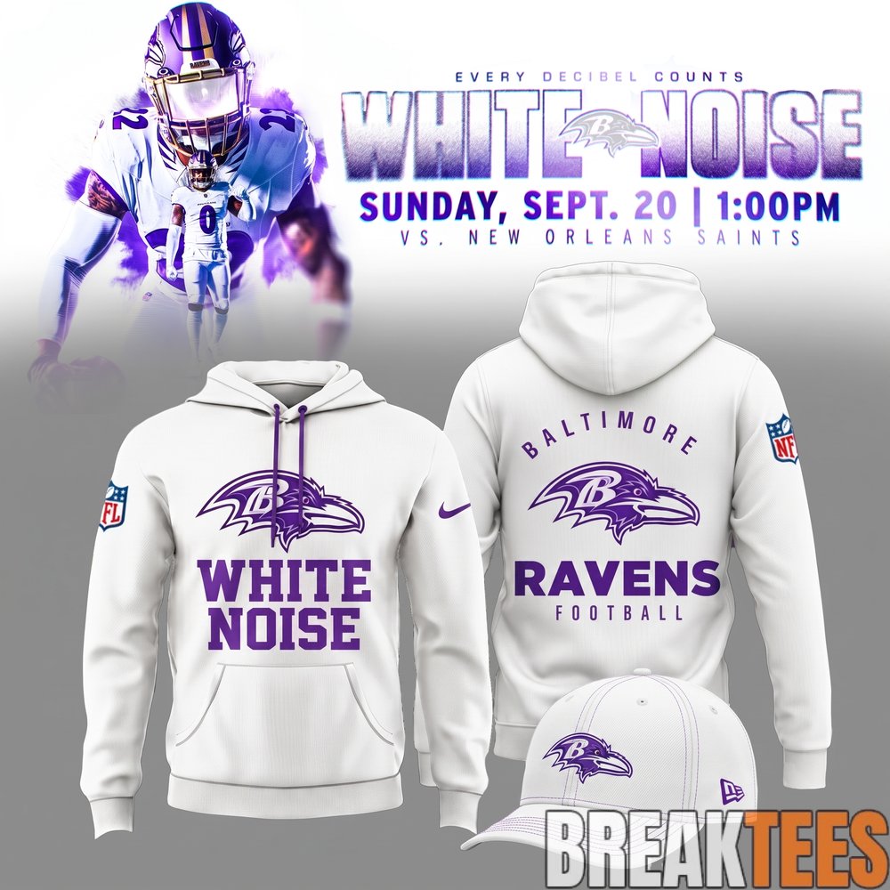 Baltimore Ravens – White Noise 2026 Limited Edition Hoodie Baltimore Ravens – White Noise 2026 Limited Edition Hoodie