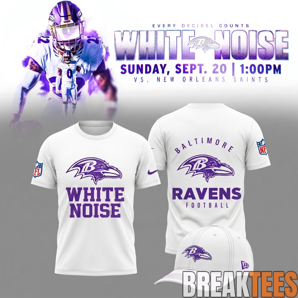 Baltimore Ravens – White Noise 2026 Limited Edition T-Shirt Baltimore Ravens – White Noise 2026 Limited Edition T-Shirt