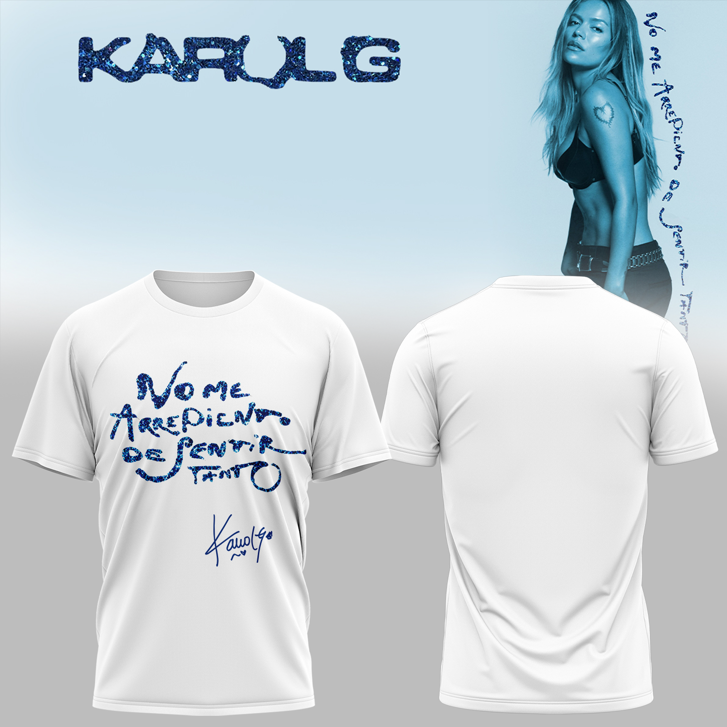 Karol G Album “NO ME ARREPIENTO DE SENTIR TANTO” Limited Edition Signature T-Shirt Karol G Album “NO ME ARREPIENTO DE SENTIR TANTO” Limited Edition Signature T-Shirt
