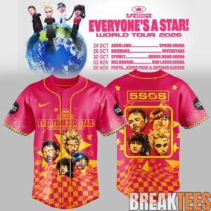 5 Seconds of Summer EVERYONE’S A STAR! AUS & NZ Tour Exclusive Baseball Jersey