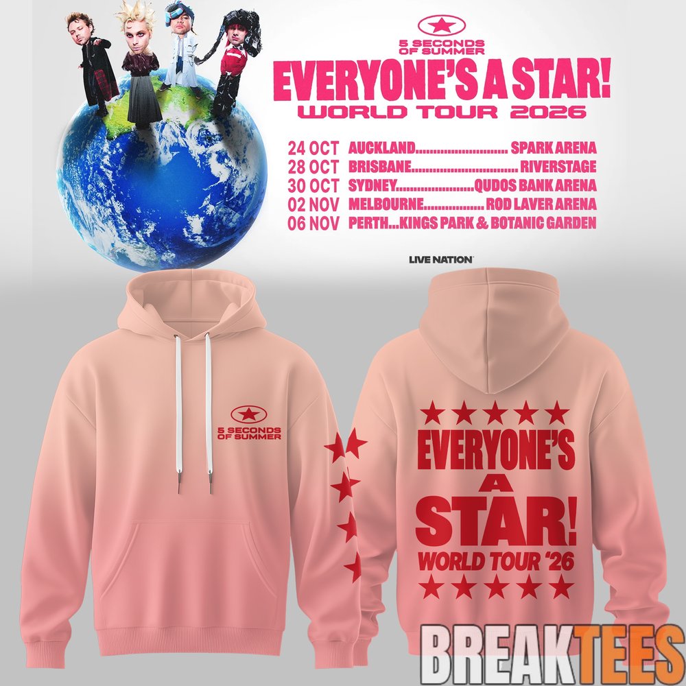 5 Seconds of Summer EVERYONE’S A STAR! AUS & NZ Tour Limited Hoodie 5 Seconds of Summer EVERYONE’S A STAR! AUS & NZ Tour Limited Hoodie