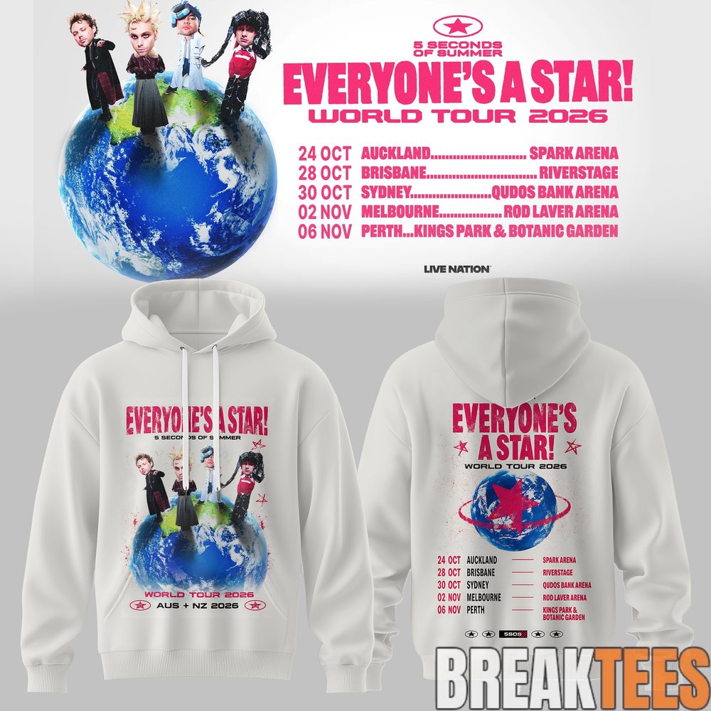 5 Seconds of Summer EVERYONE’S A STAR! AUS & NZ Tour Limited Hoodie 5 Seconds of Summer EVERYONE’S A STAR! AUS & NZ Tour Limited Hoodie