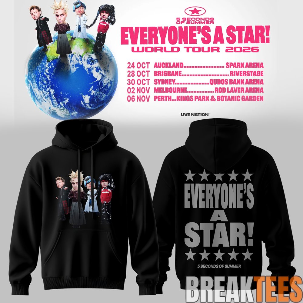 5 Seconds of Summer EVERYONE’S A STAR! AUS & NZ Tour Limited Hoodie 5 Seconds of Summer EVERYONE’S A STAR! AUS & NZ Tour Limited Hoodie