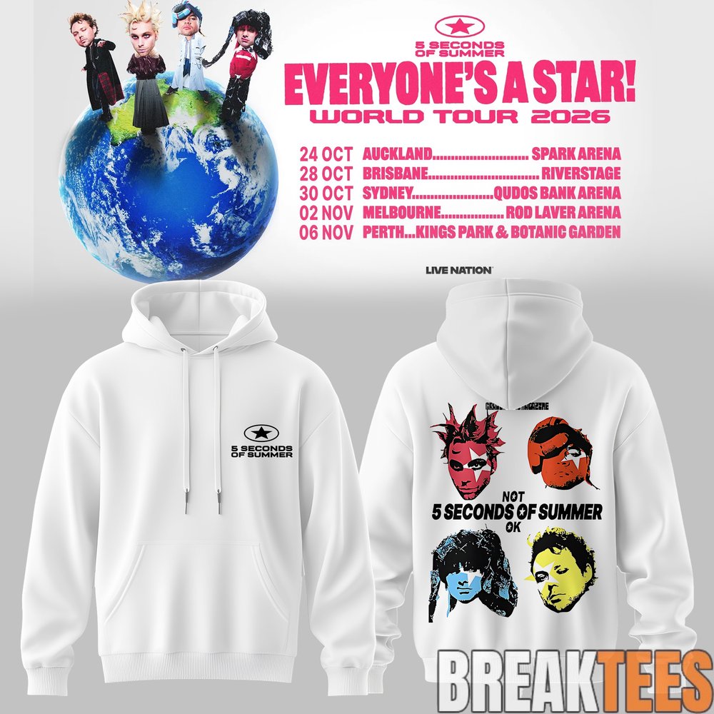 5 Seconds of Summer EVERYONE’S A STAR! AUS & NZ Tour Limited Hoodie 5 Seconds of Summer EVERYONE’S A STAR! AUS & NZ Tour Limited Hoodie
