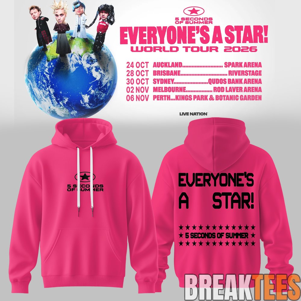 5 Seconds of Summer EVERYONE’S A STAR! AUS & NZ Tour Limited Hoodie 5 Seconds of Summer EVERYONE’S A STAR! AUS & NZ Tour Limited Hoodie