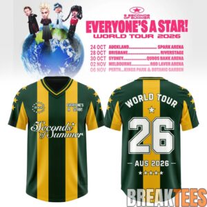 5 Seconds of Summer EVERYONE’S A STAR! AUS TOUR Exclusive Football Jersey