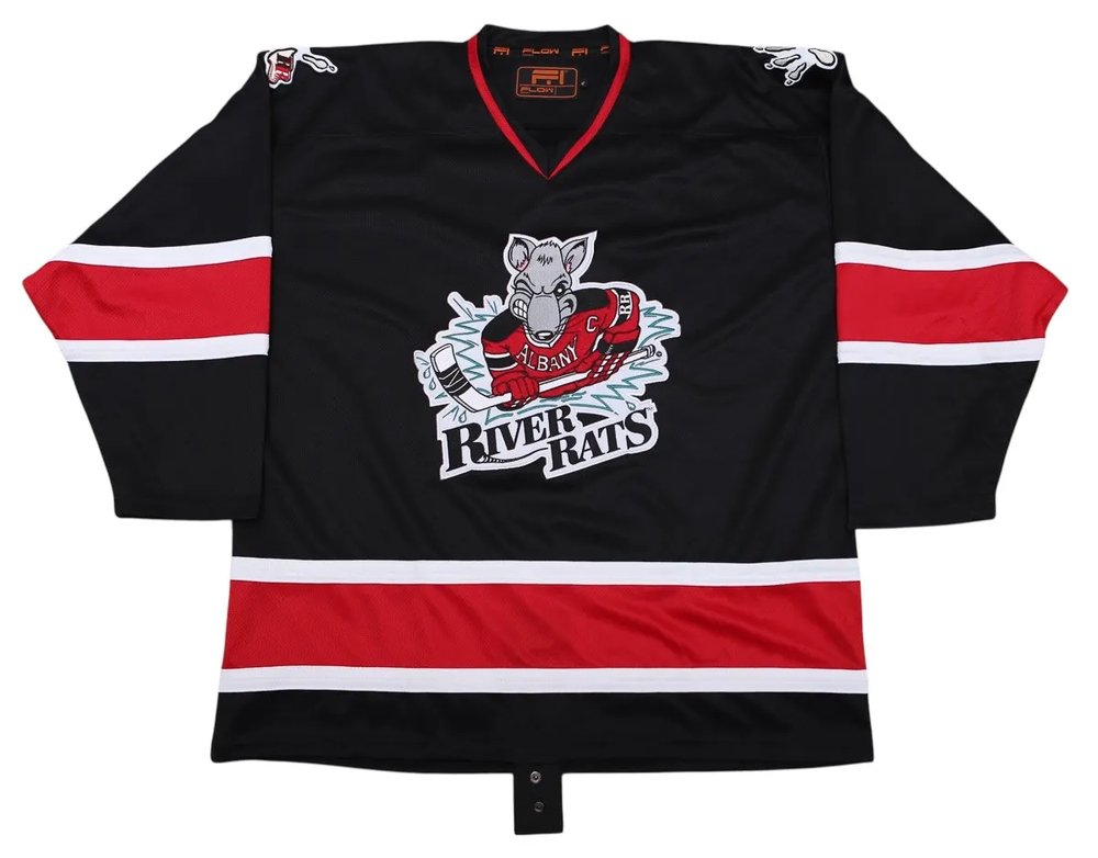 Albany River Rats 1990s Retro Hockey Jersey Albany River Rats 1990s Retro Hockey Jersey