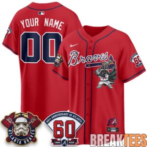 Atlanta Braves x Star Wars Darth Vader Custom Baseball Jersey 2