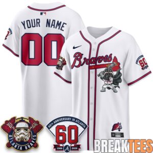 Atlanta Braves x Star Wars Darth Vader Custom Baseball Jersey 3